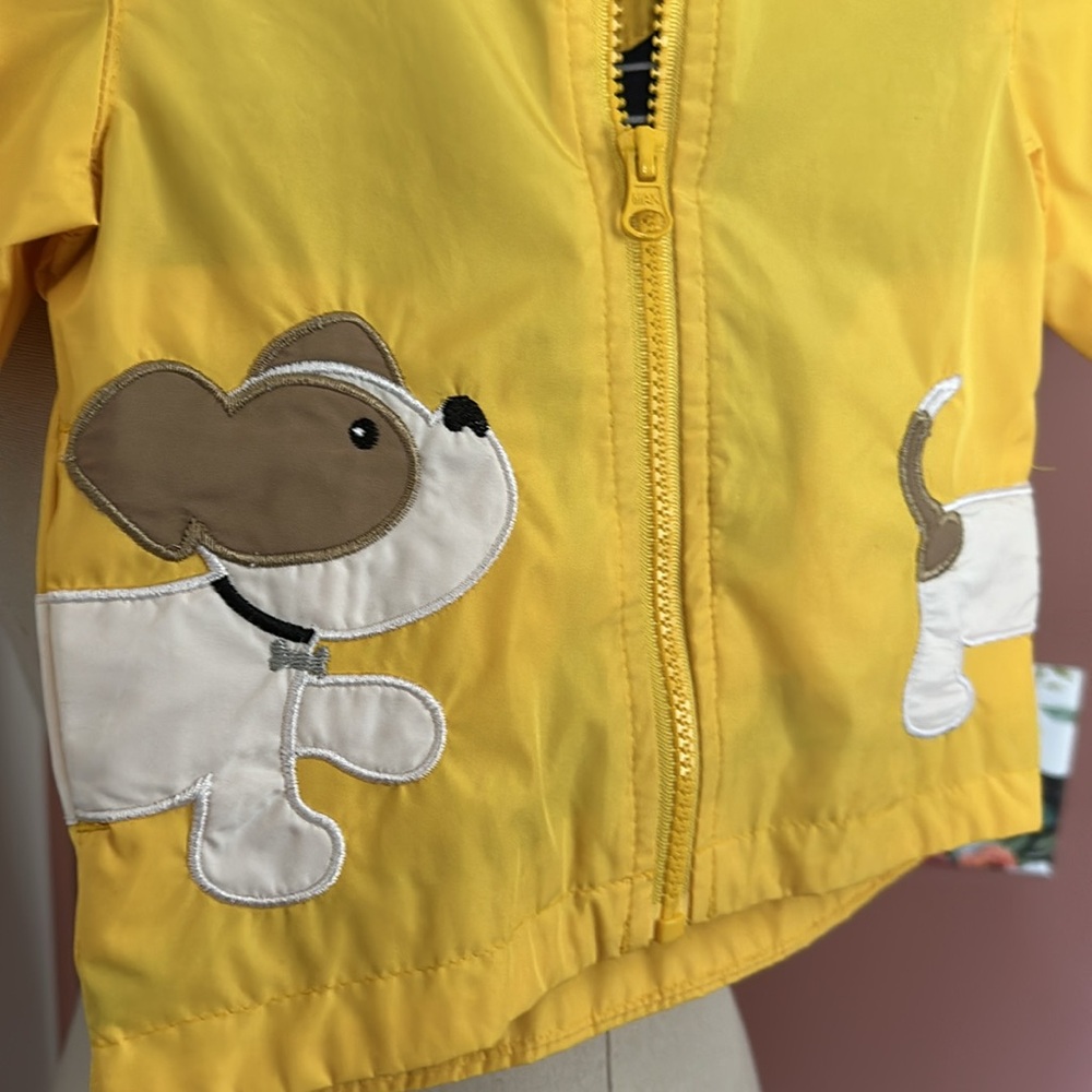 London Fog infant boys puppy yellow zip front 3-6 mo hoodie polyester raincoat - Picture 4 of 12